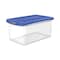 Bankers Box Latch Lid Storage Bin, 22.38" x 14.19" x 10.63", Clear/Blue 86101 - alternate 1